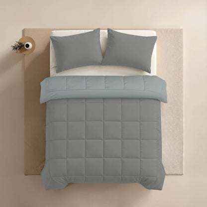 Zelesta Pure Duo Baumwolle Sommerbettdecke - Dunkelgrau & Hellgrau