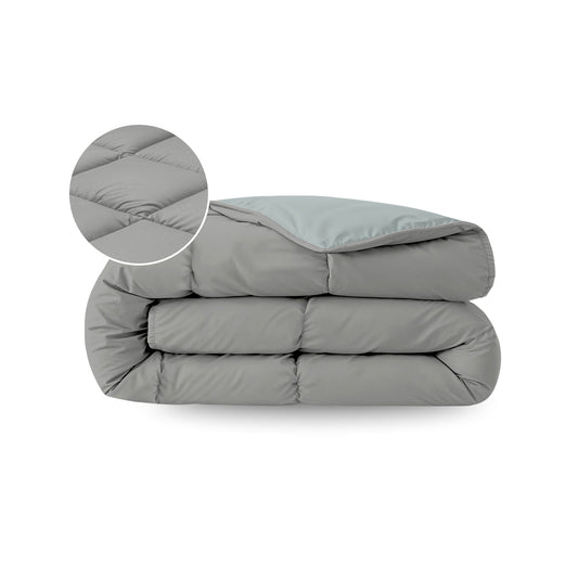Zelesta Pure Duo Baumwolle Sommerbettdecke - Dunkelgrau & Hellgrau