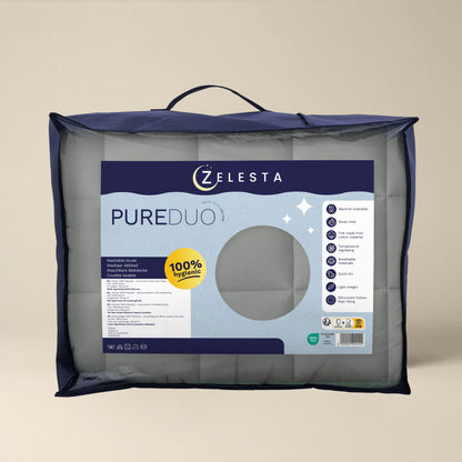 Zelesta Pure Duo Baumwolle Sommerbettdecke - Dunkelgrau & Hellgrau