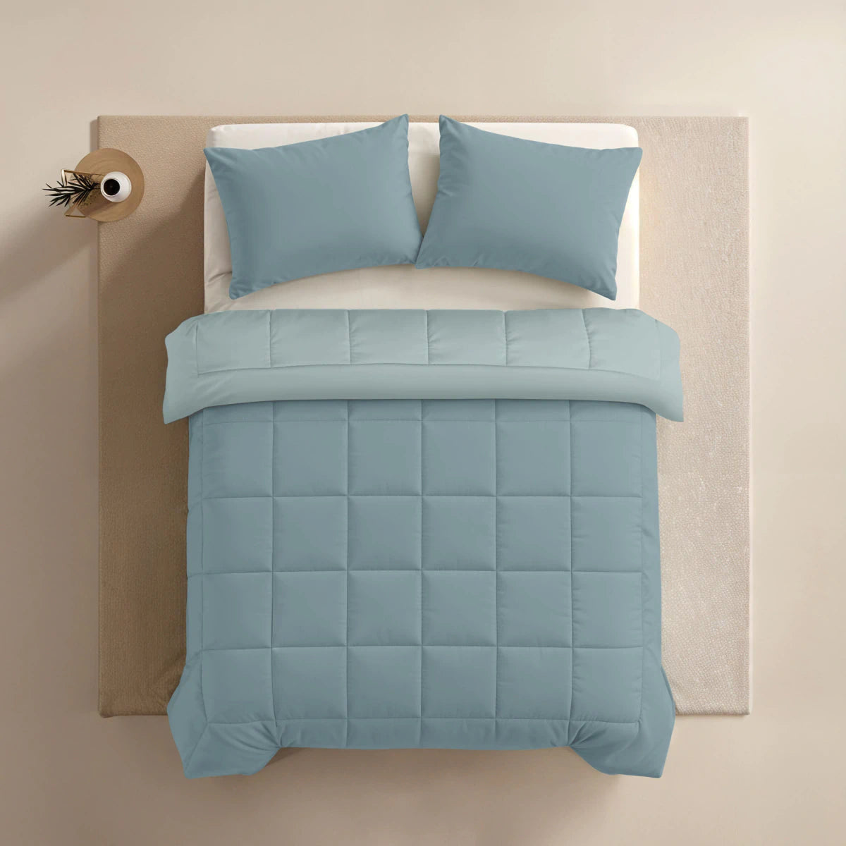 Zelesta Pure Duo Baumwolle Sommerbettdecke - Graublau & Hellblau