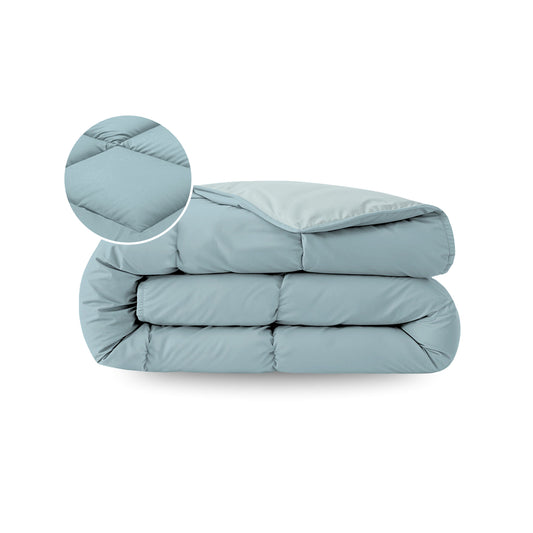 Zelesta Pure Duo Baumwolle Sommerbettdecke - Graublau & Hellblau