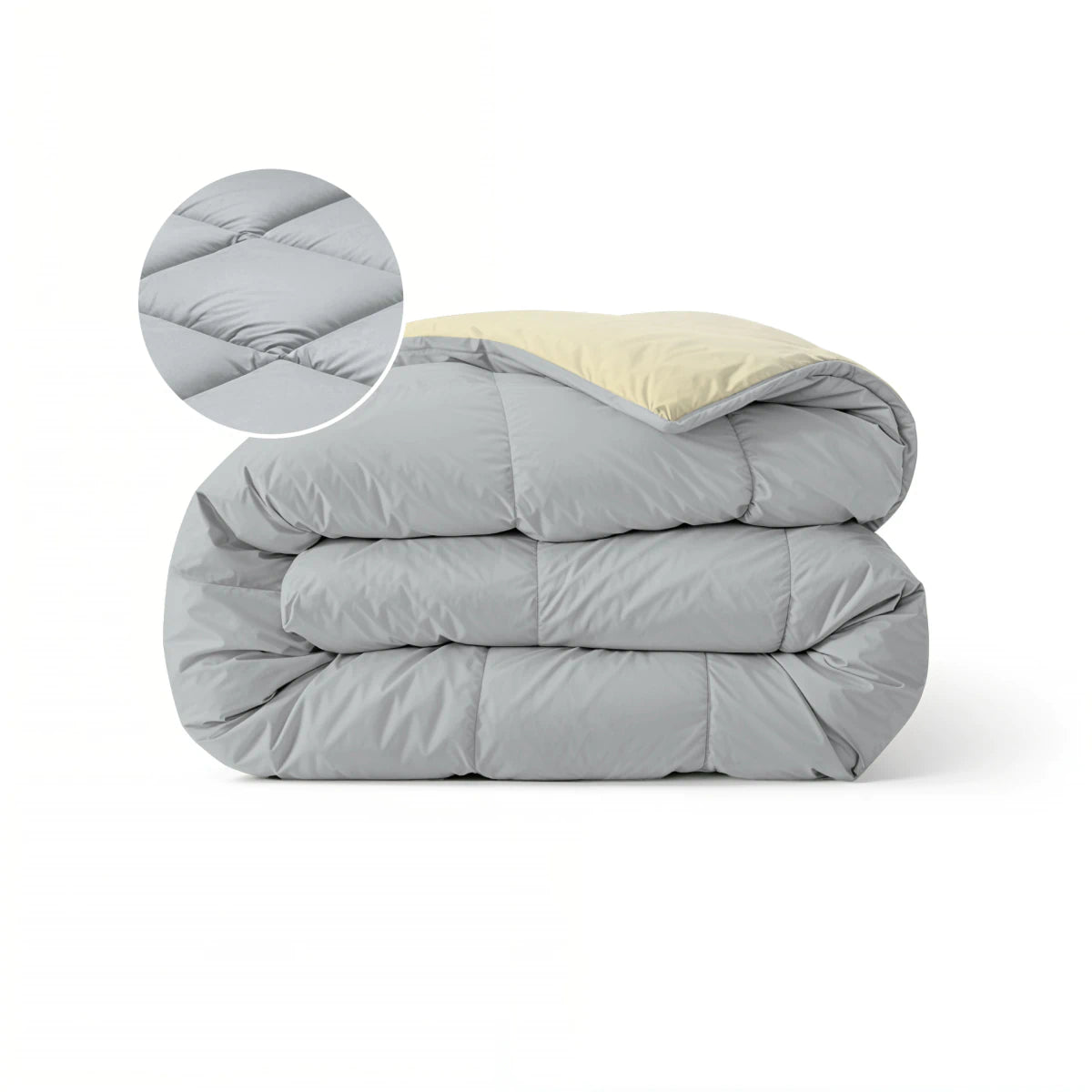 Zelesta Pure Duo Baumwolle Bettdecke - Hellgrau & Buttergelb