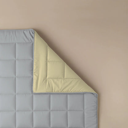 Zelesta Pure Duo Baumwolle Bettdecke - Hellgrau & Buttergelb