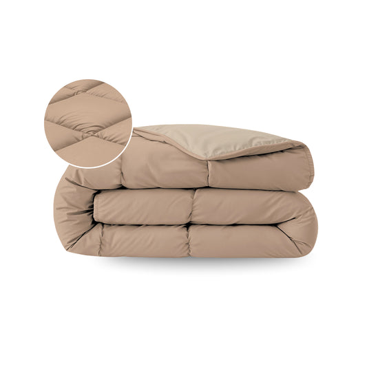 Zelesta Pure Duo Baumwolle Sommerbettdecke - Rosabraun & Betonbraun