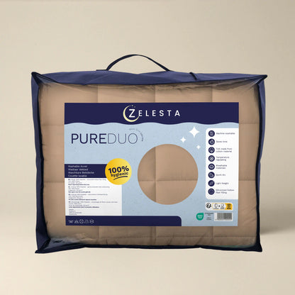 Zelesta Pure Duo Baumwolle Bettdecke - Rosabraun & Betonbraun