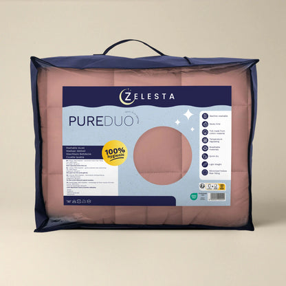 Zelesta Pure Duo Baumwolle Sommerbettdecke - Terrakottarosa & Erdrosa