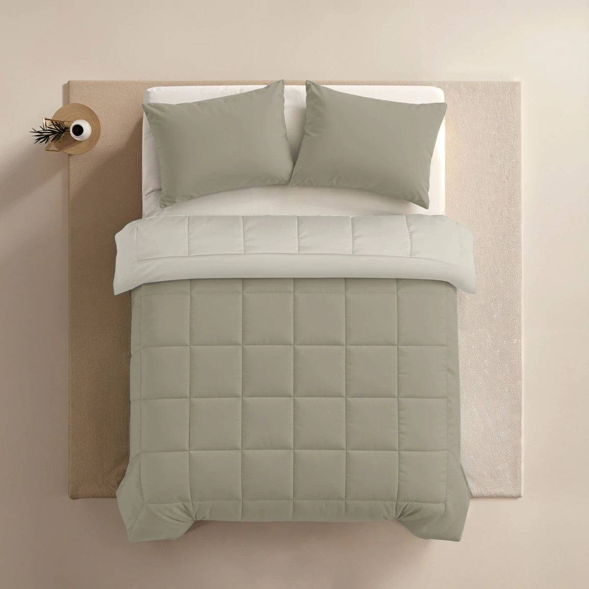 Zelesta Pure Duo Baumwolle Bettdecke - Warmgrau & Cremeweiß