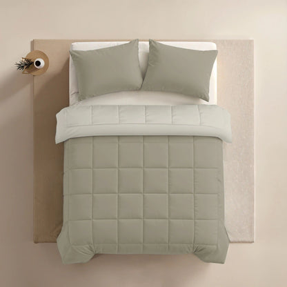 Zelesta Pure Duo Baumwolle Bettdecke - Warmgrau & Cremeweiß