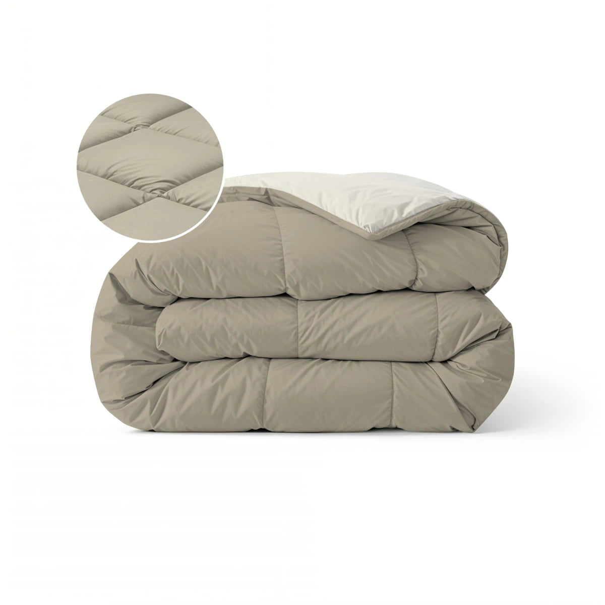 Zelesta Pure Duo Baumwolle Bettdecke - Warmgrau & Cremeweiß