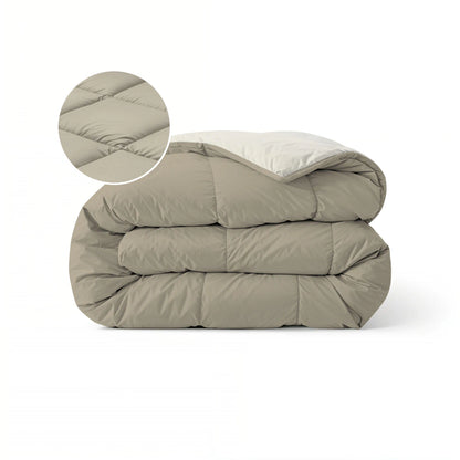 Zelesta Pure Duo Baumwolle Bettdecke - Warmgrau & Cremeweiß