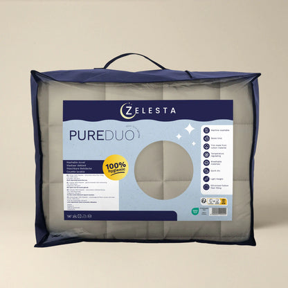 Zelesta Pure Duo Baumwolle Bettdecke - Warmgrau & Cremeweiß