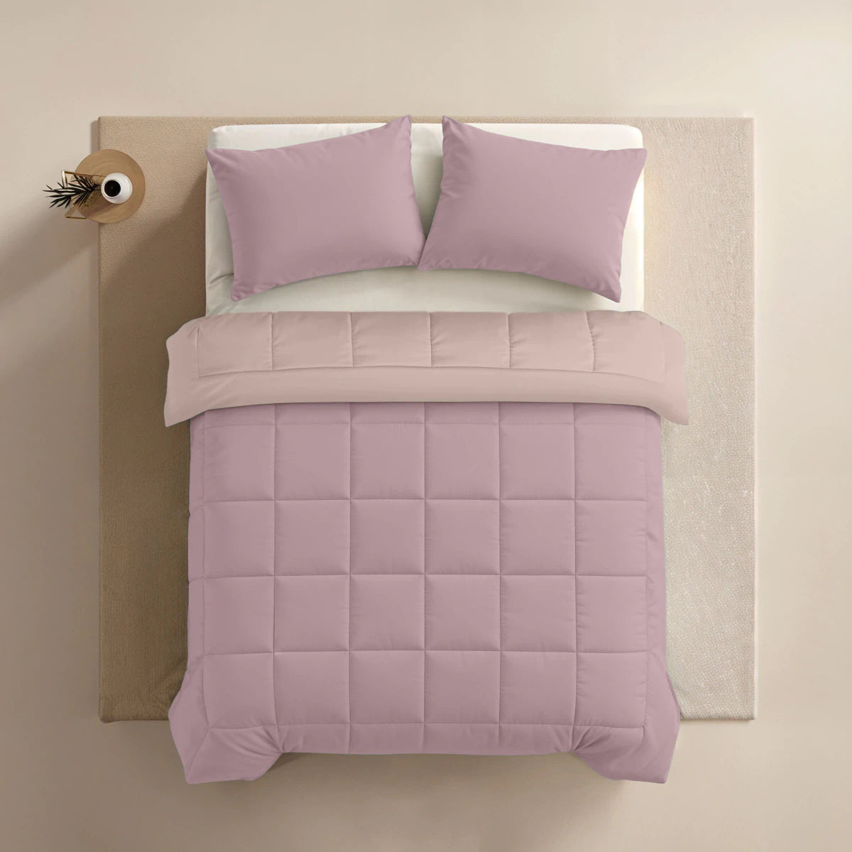 Zelesta Pure Duo Baumwolle Bettdecke - Zartes Lila & Zartrosa