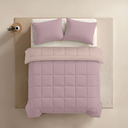 Zelesta Pure Duo Baumwolle Bettdecke - Zartes Lila & Zartrosa