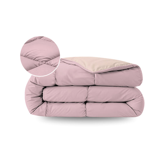 Zelesta Pure Duo Baumwolle Sommerbettdecke - Zartes Lila & Zartrosa