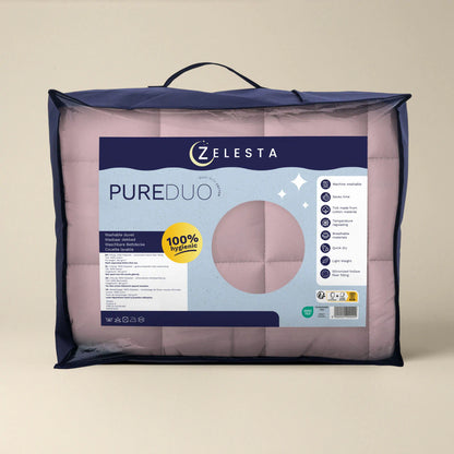 Zelesta Pure Duo Baumwolle Bettdecke - Zartes Lila & Zartrosa