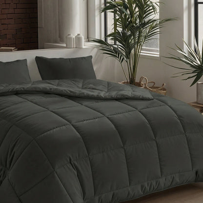 Zelesta Pure Uni Baumwolle Sommerbettdecke - Olivschwarz