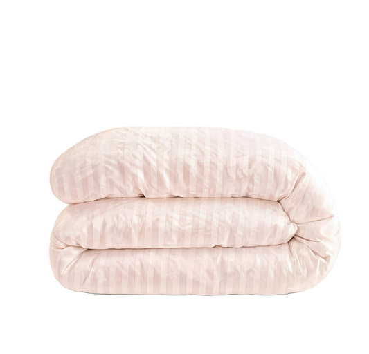 zailistade.comluxe Hotel Stripe Baumwollsatin Bettdecke - Rosa