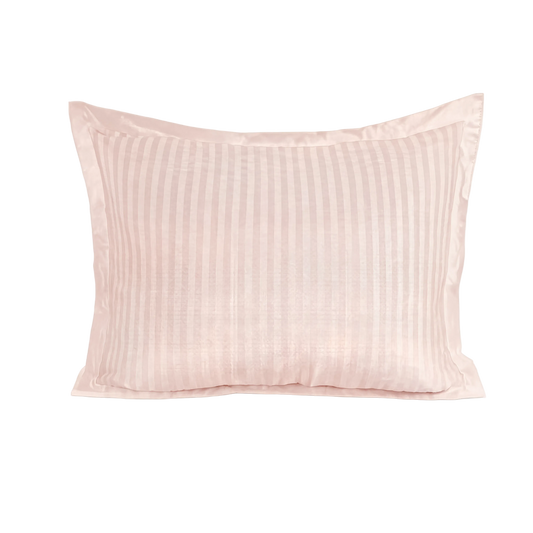 zailistade.comluxe Hotel Stripe Baumwollsatin Kissenbezüge Set von 2 - Rosa