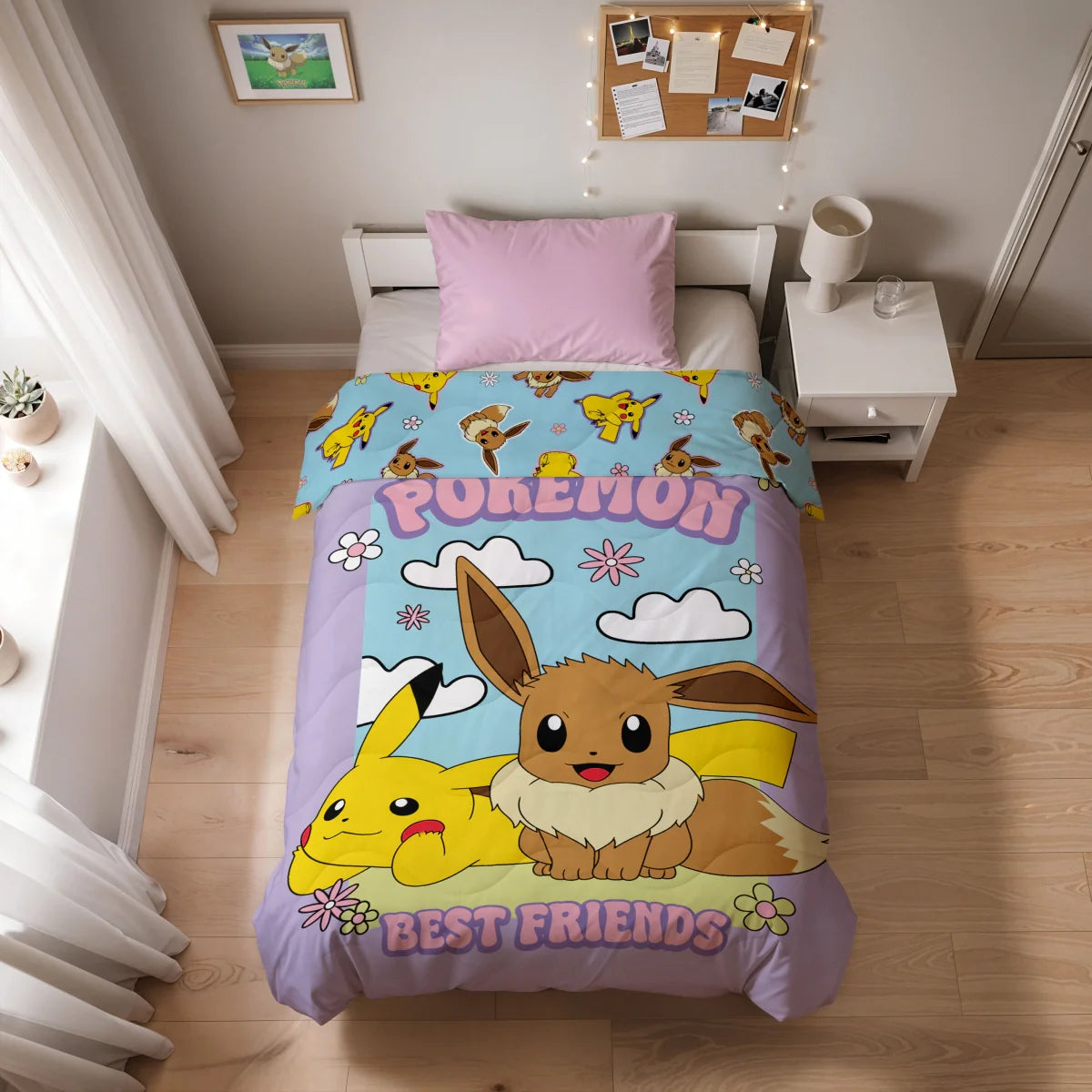 Kids Bettdecke - Pokémon - Pikachu & Eevee