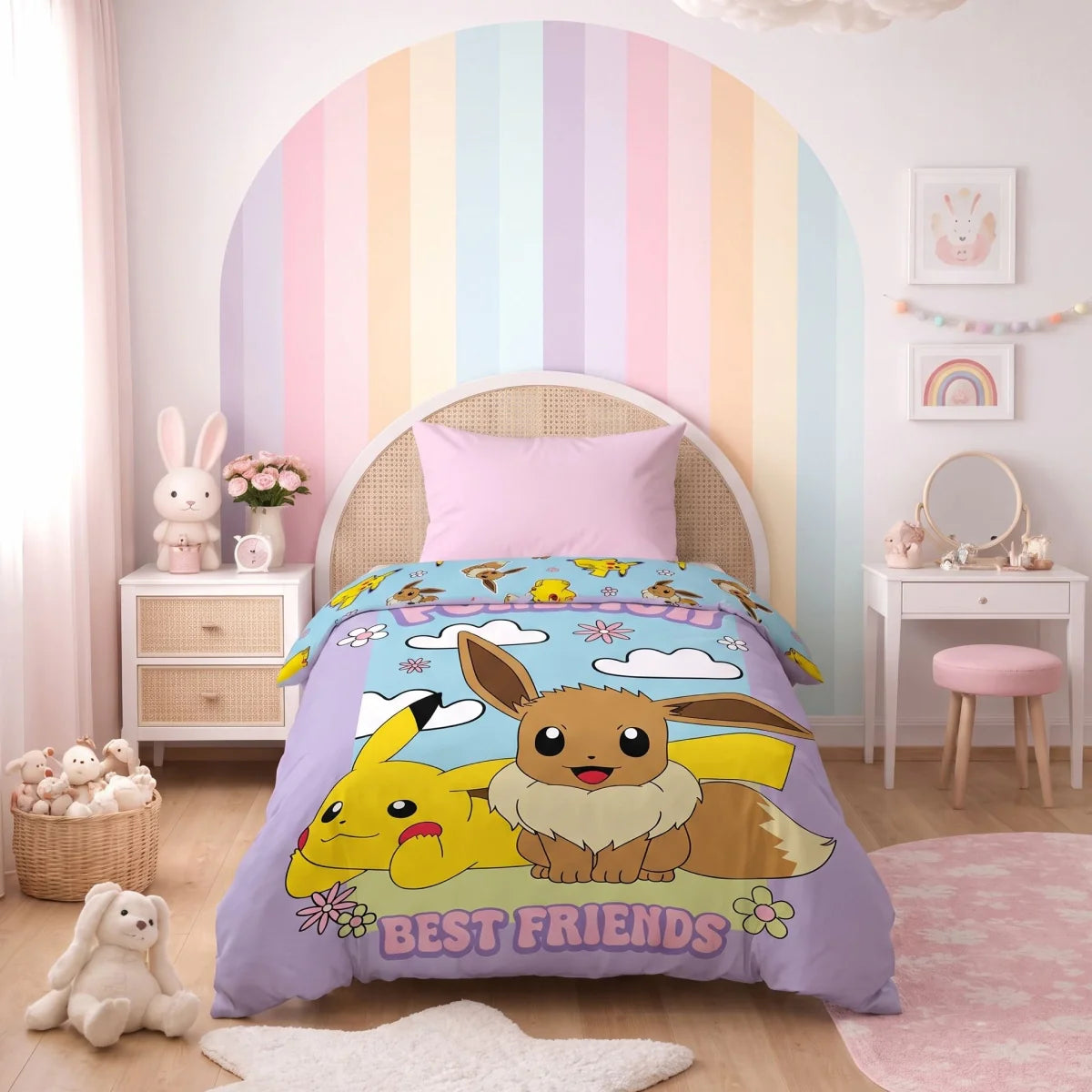 Kids Bettdecke - Pokémon - Pikachu & Eevee
