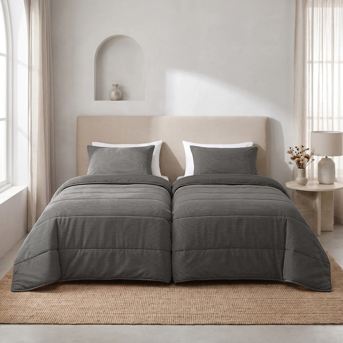 Zelesta Special Corduroy Cotton Bettdecke - Anthrazit