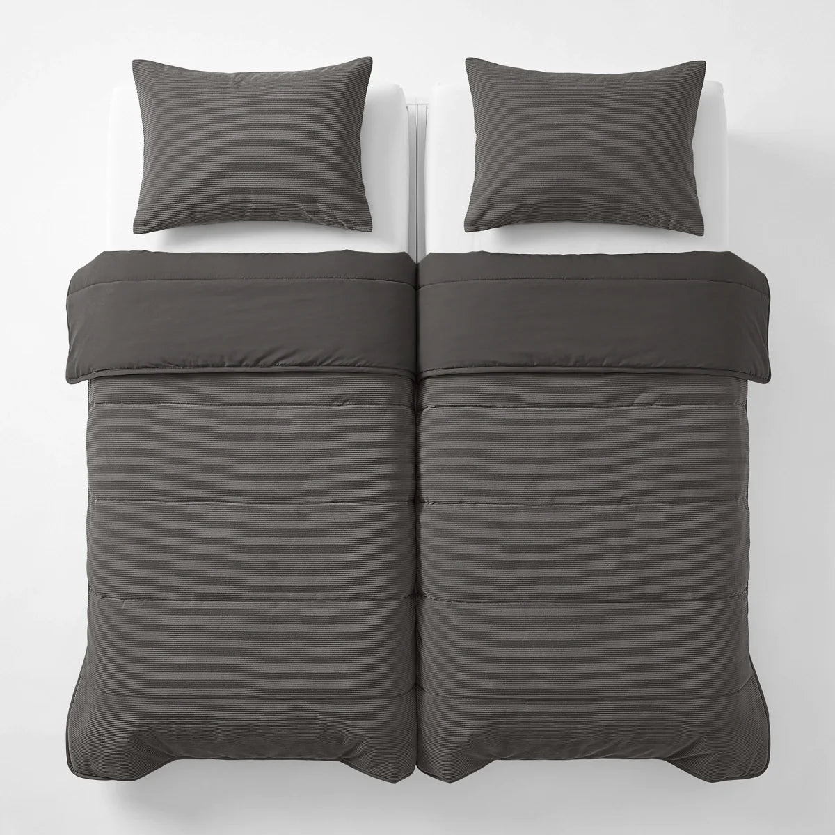 Zelesta Special Corduroy Cotton Kissenbezüge Set von 2 - Anthrazit