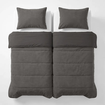 Zelesta Special Corduroy Cotton Kissenbezüge Set von 2 - Anthrazit
