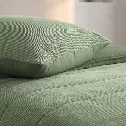 Zelesta Special Corduroy Cotton Bettdecke - Waldgrün