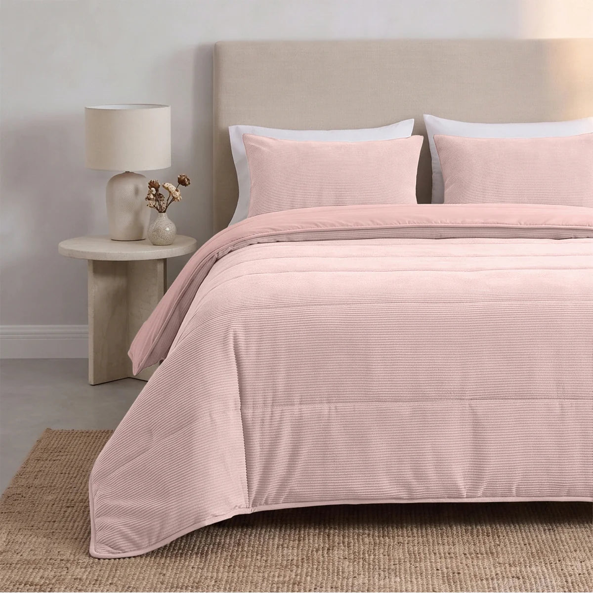 Zelesta Special Corduroy Cotton Bettdecke - Staubiges Rosa