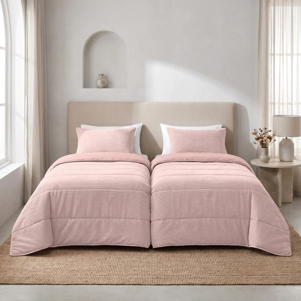 Zelesta Special Corduroy Cotton Bettdecke - Staubiges Rosa
