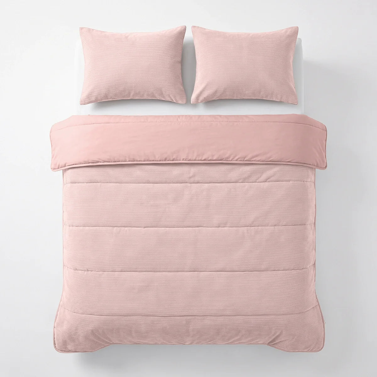 Zelesta Special Corduroy Cotton Kissenbezüge Set von 2 - Staubiges Rosa