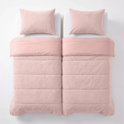 Zelesta Special Corduroy Cotton Kissenbezüge Set von 2 - Staubiges Rosa