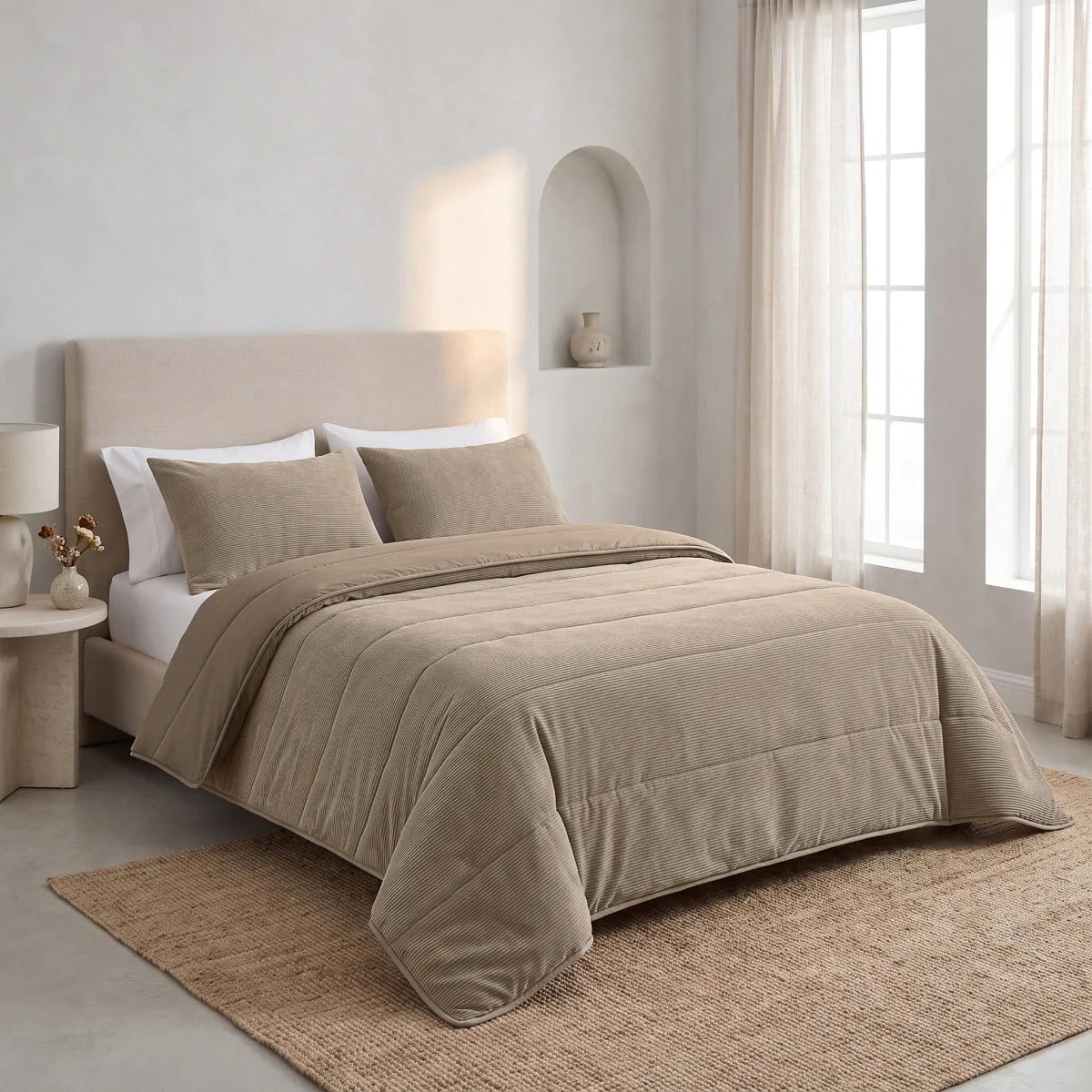 Zelesta Special Corduroy Cotton Bettdecke - Taupe