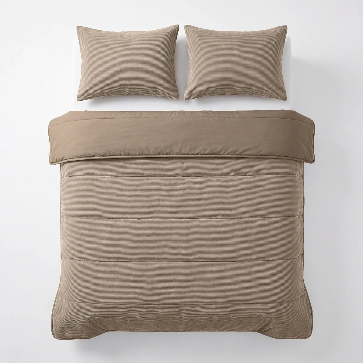 Zelesta Special Corduroy Cotton Kissenbezüge Set von 2 - Taupe