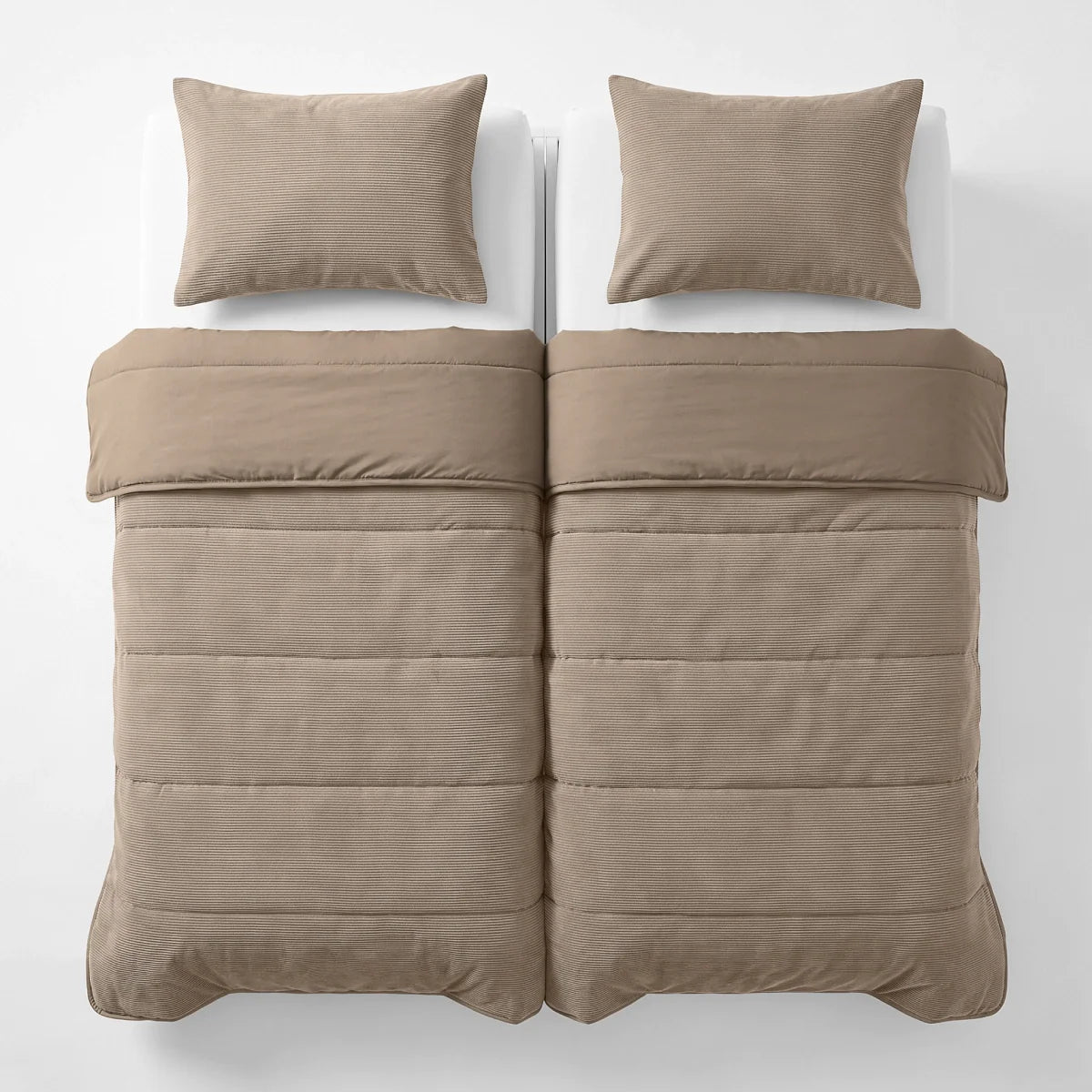 Zelesta Special Corduroy Cotton Kissenbezüge Set von 2 - Taupe