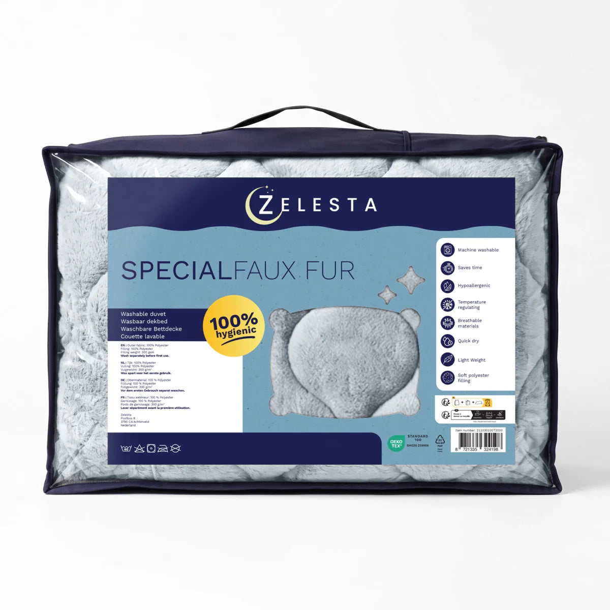 Zelesta Special Teddy Faux Fur Bettdecke - Heidelbeerblau