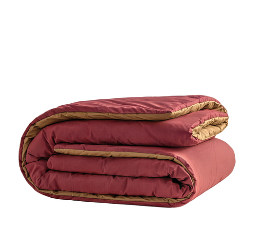 Zelesta Pure Duo No Stitch Baumwolle Bettdecke - Braun & Rot