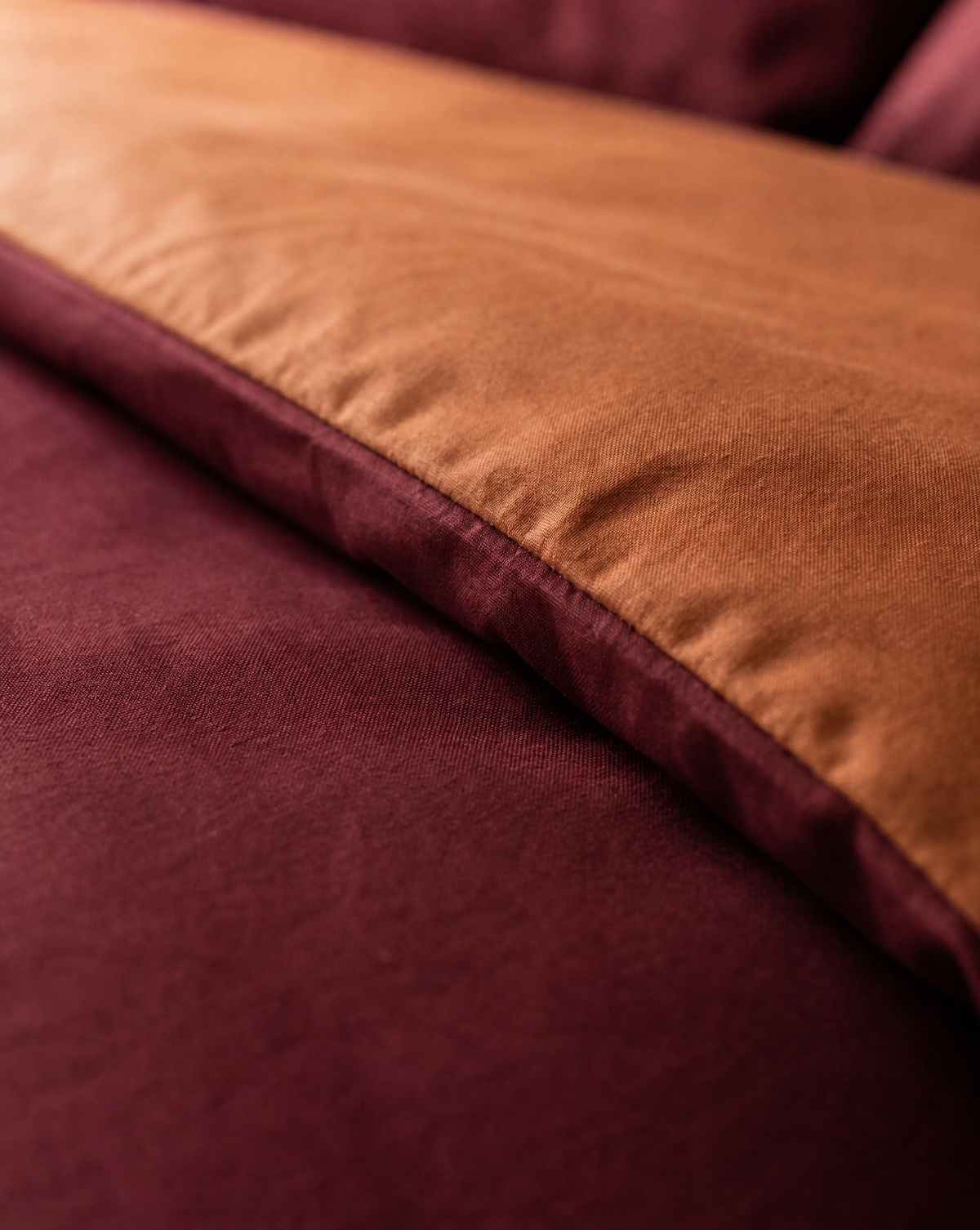Zelesta Pure Duo No Stitch Baumwolle Bettdecke - Braun & Rot
