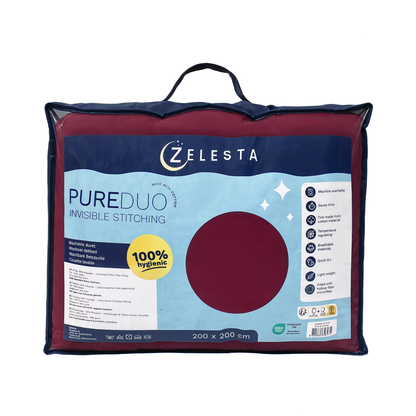 Zelesta Pure Duo No Stitch Baumwolle Bettdecke - Braun & Rot