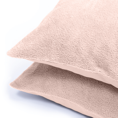 Luxuriöse-Kissenbezüge-60x70cm-aus-rosa-Teddystoff