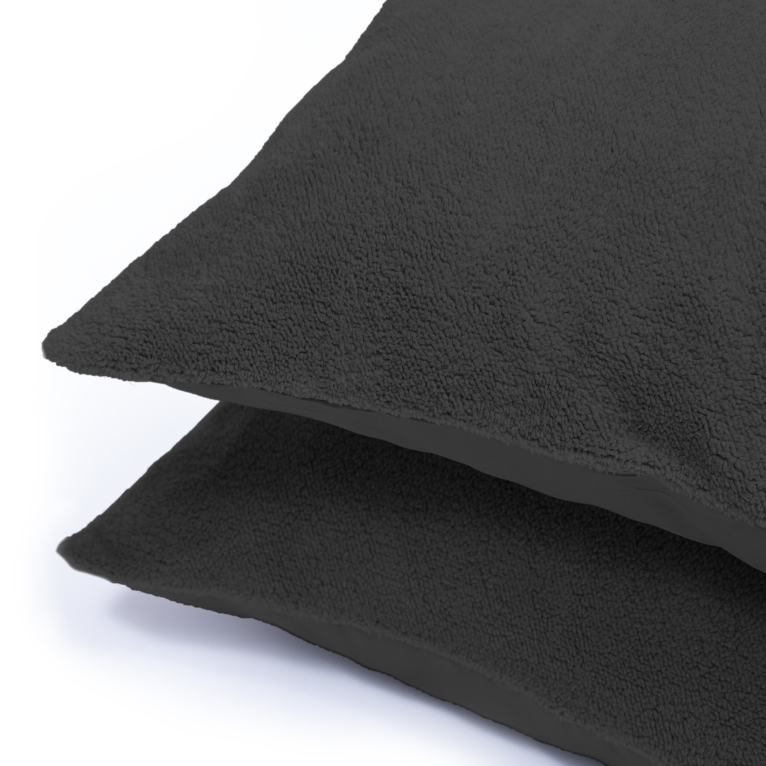Weiche-Teddystoff-Kissenbezüge-60x70cm-in-anthrazit