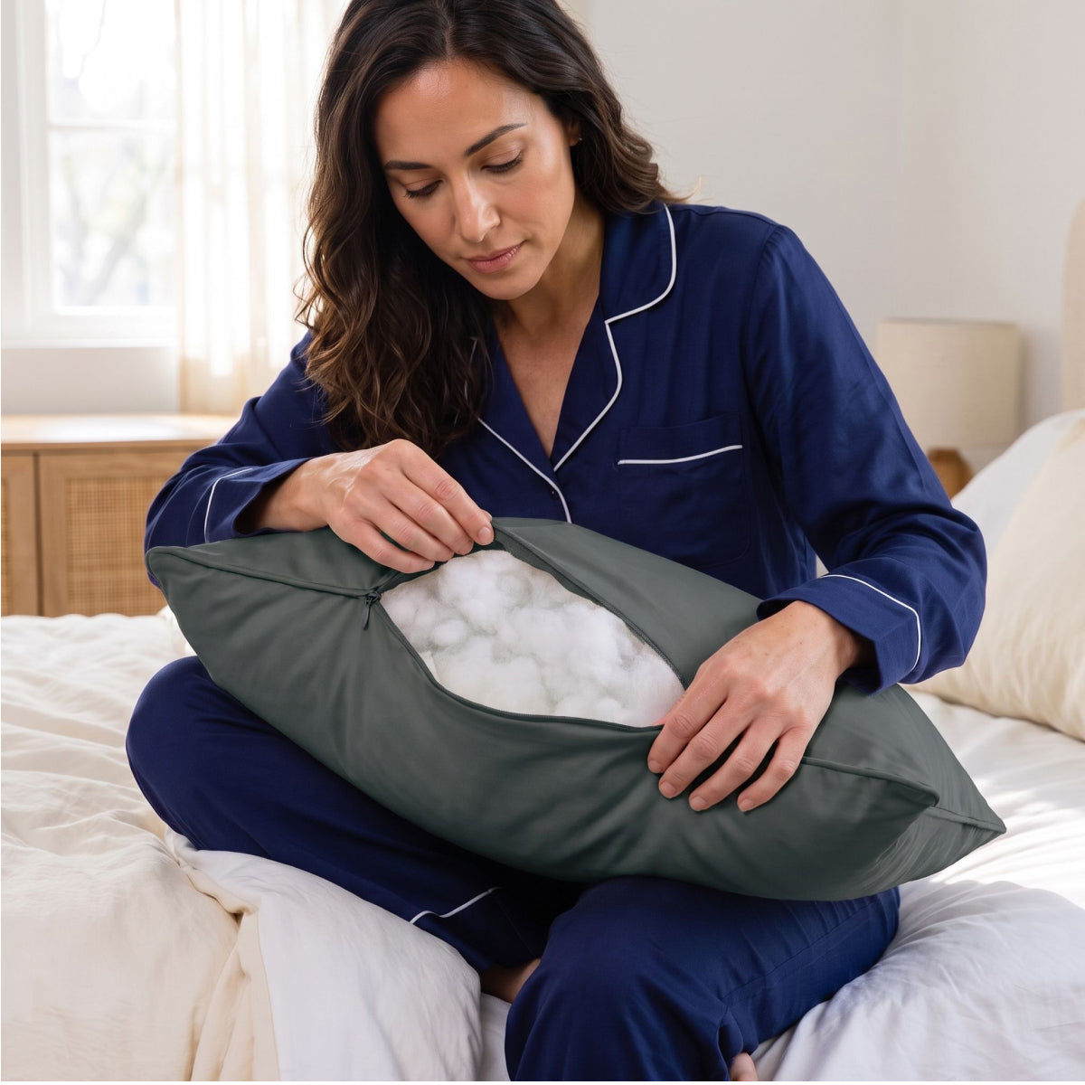 Zelesta Comfort Waschbares & Anpassbares Kopfkissen - Anthrazit