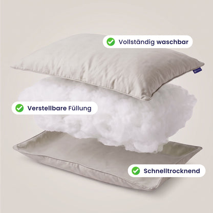 Zelesta Comfort Waschbares & Anpassbares Kopfkissen - Taupe