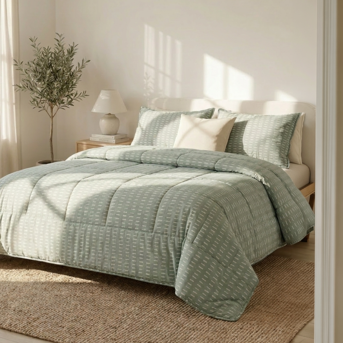 Zelesta Comfort Design Sommerbettdecke - Olive Stitches