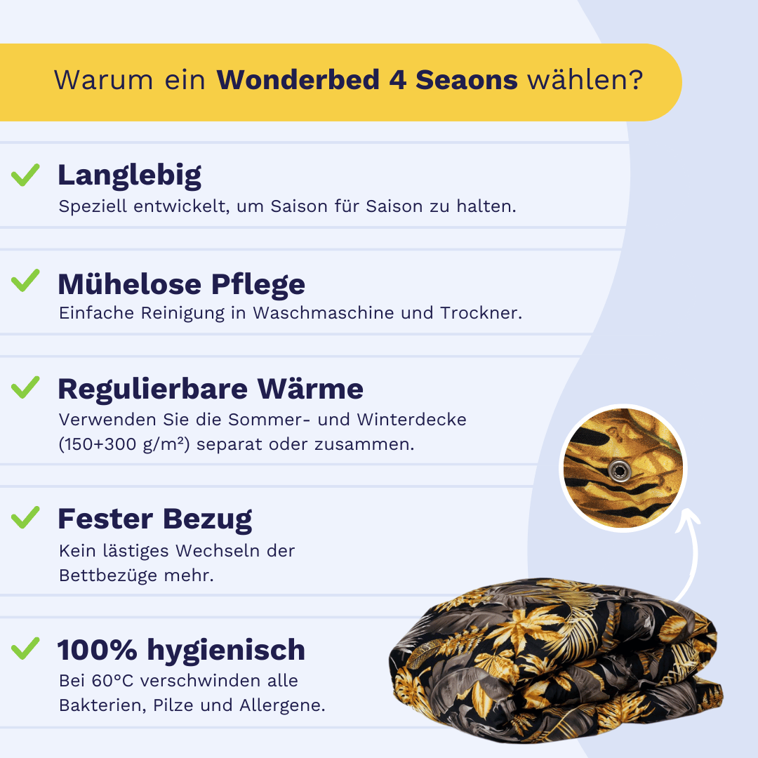 Zelesta Wonderbed 4 Seasons double - Golden Leaves