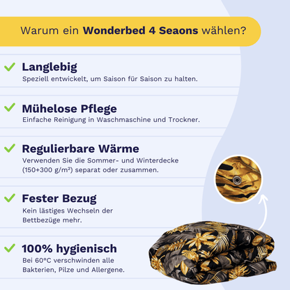 Zelesta Wonderbed 4 Seasons double - Golden Leaves