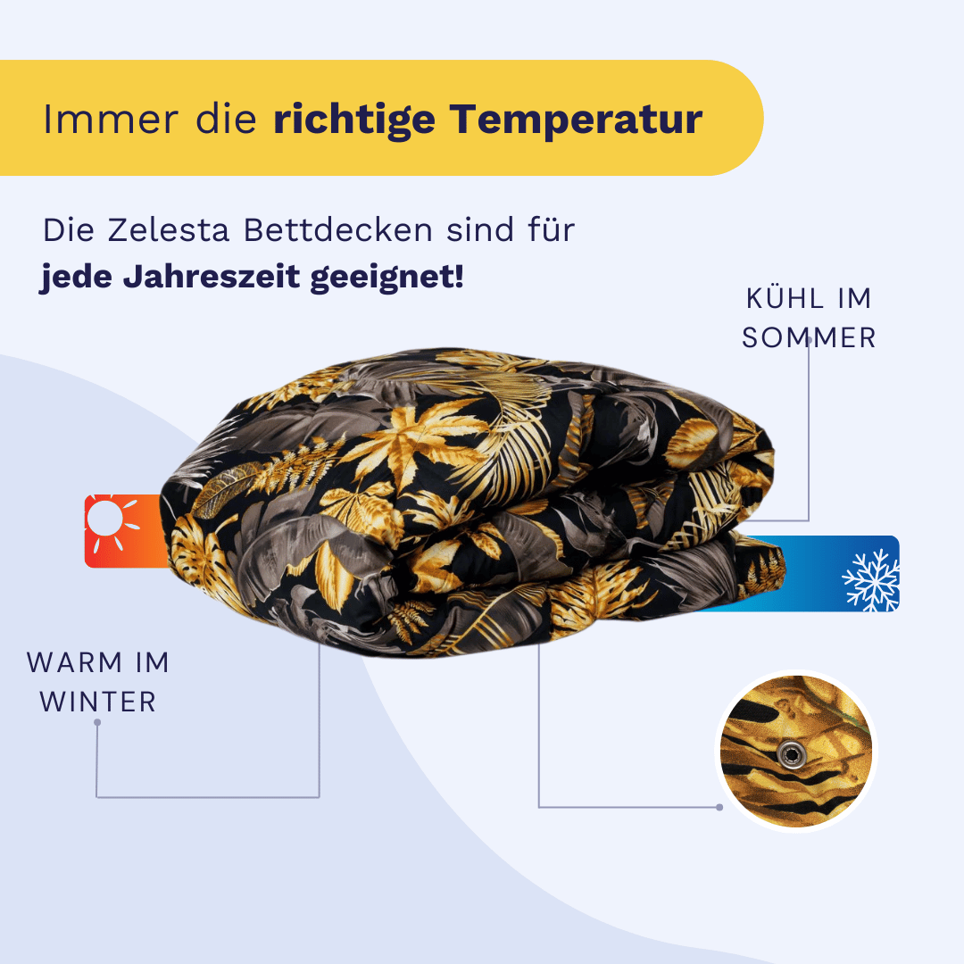 Zelesta Wonderbed 4 Seasons double - Golden Leaves