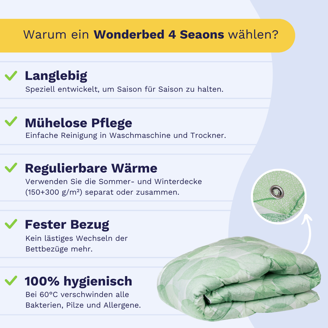 Zelesta Wonderbed 4 Seasons double - Fresh Leaf