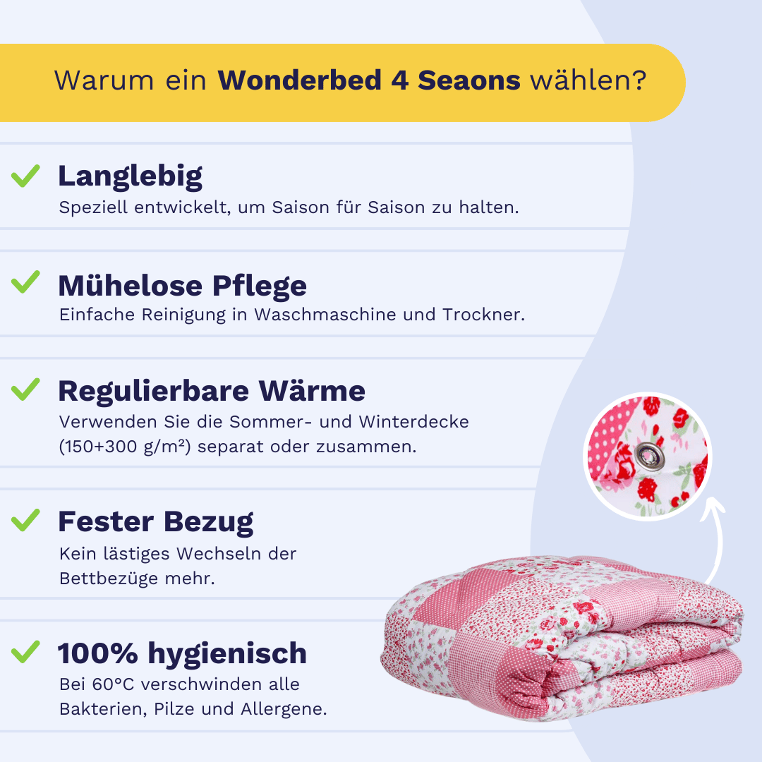 Zelesta Wonderbed 4 Seasons Double - Patchwork Pink