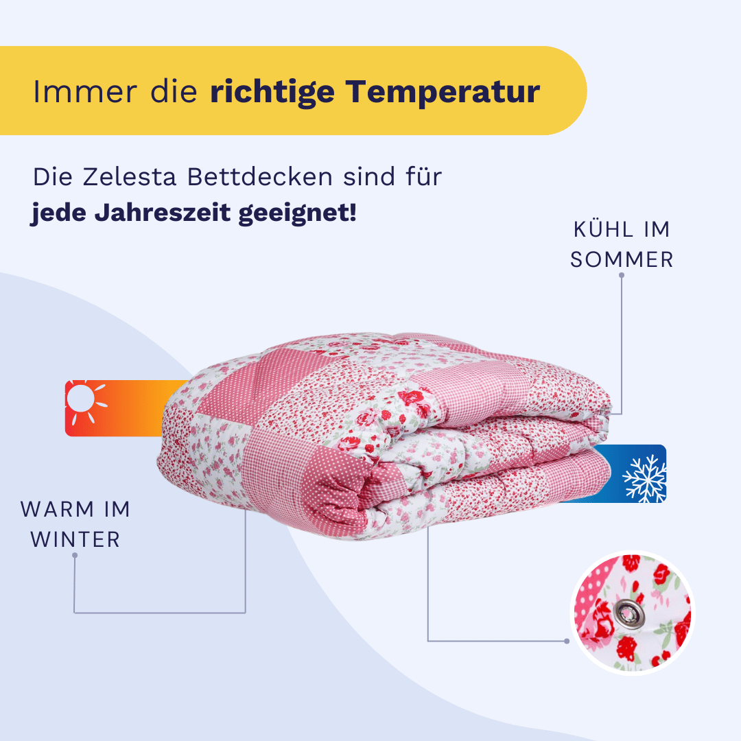 Zelesta Wonderbed 4 Seasons Double - Patchwork Pink